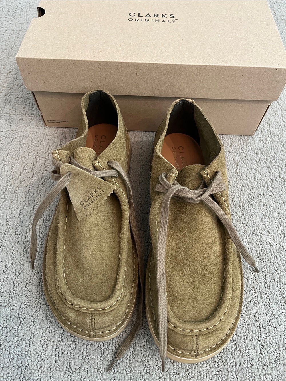 Clarks Khaki Suede Desert Nomads Boots